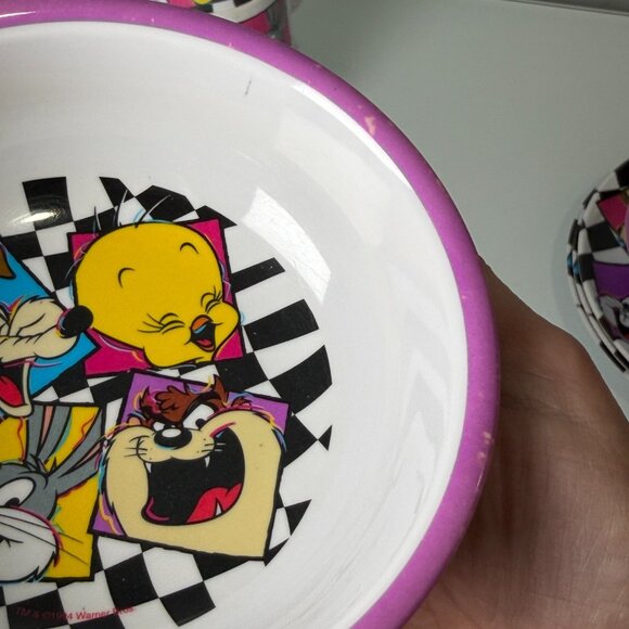 Vintage Looney Tunes 1994 Zak Designs Plates Bowls Cups Tweety Taz Daffy Bugs - Picture 16 of 16
